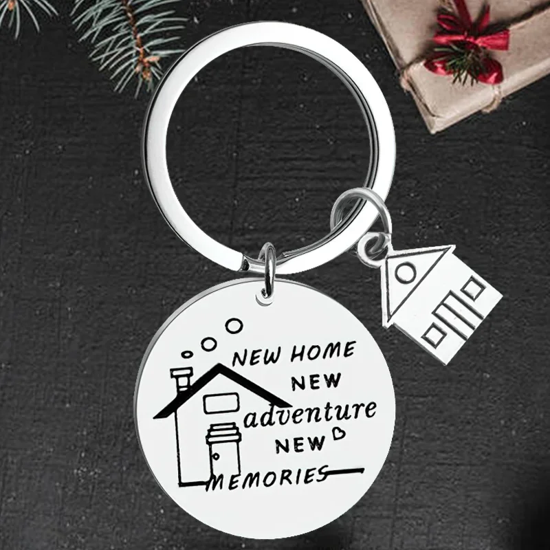 

Cute First Home Gift Keychain Pendant New Home New Adventures Key Chain Keyring Housewarming Gift Realtor Closing Gifts