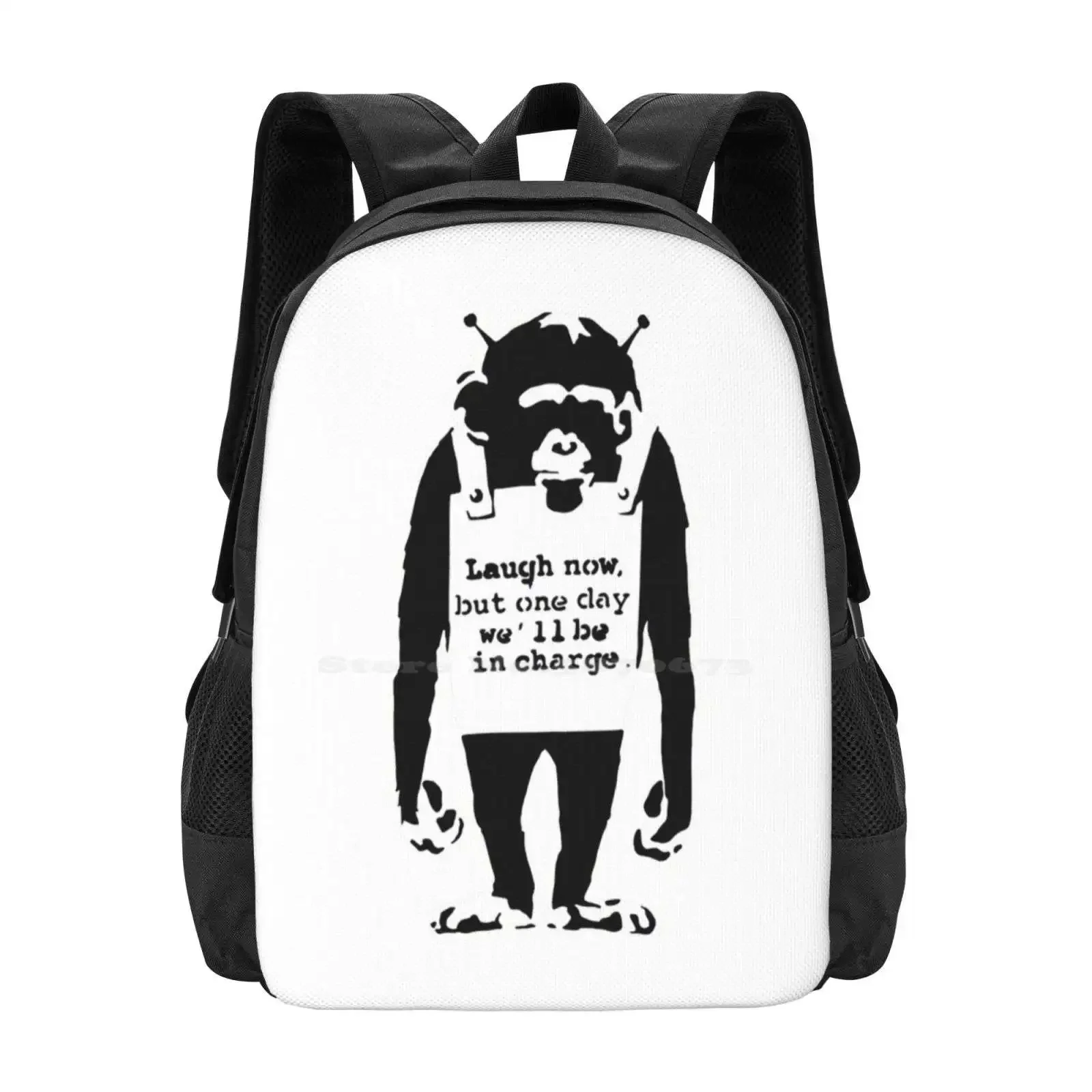 

Бэнкси Обезьяна. Смейте сейчас, но один день, мы буду в оплате! Лидер продаж, школьный рюкзак, модные сумки, Бэнкси, всегда, надежда, Бэнкси