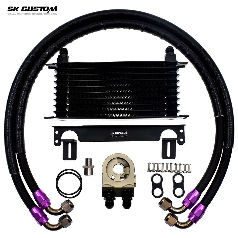 SK CUSTOM Oil Cooler Kit For Subaru Impreza Forester Outback Legacy EJ20 25 204 257 EZ30 36 Engine Radiator Thermostatic Adapter