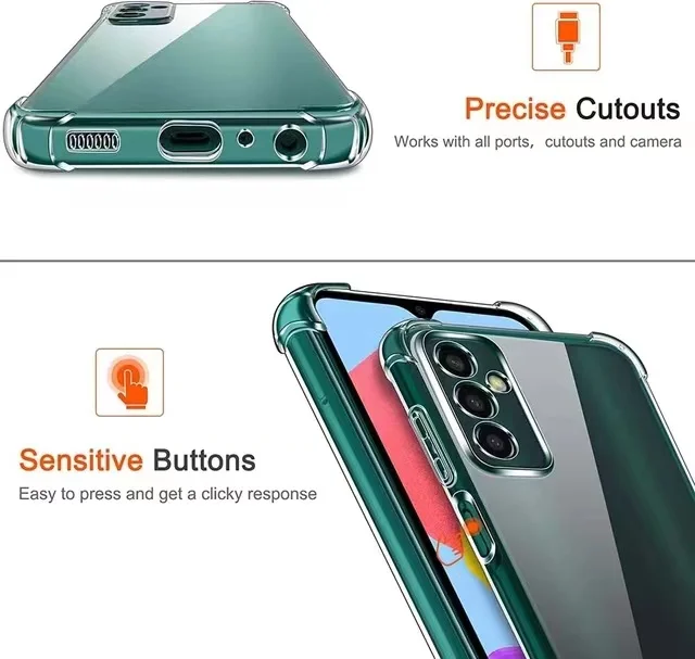 Airbag Stoßfeste Transparente Hülle für Samsung Galaxy A14 A24 A34 A54 A05 A15 A12 A22 A32 A52 A13 A23 A33 A53 A73 4G 5G Schutzhülle – Detail 3
