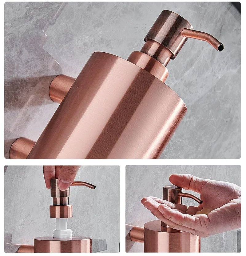 2024 New Russia Antique Bronze Manual Bathroom Liquid Soap Dispensers 500ML 304 Stainless Steel Soap Solution Box For Home/Hotel