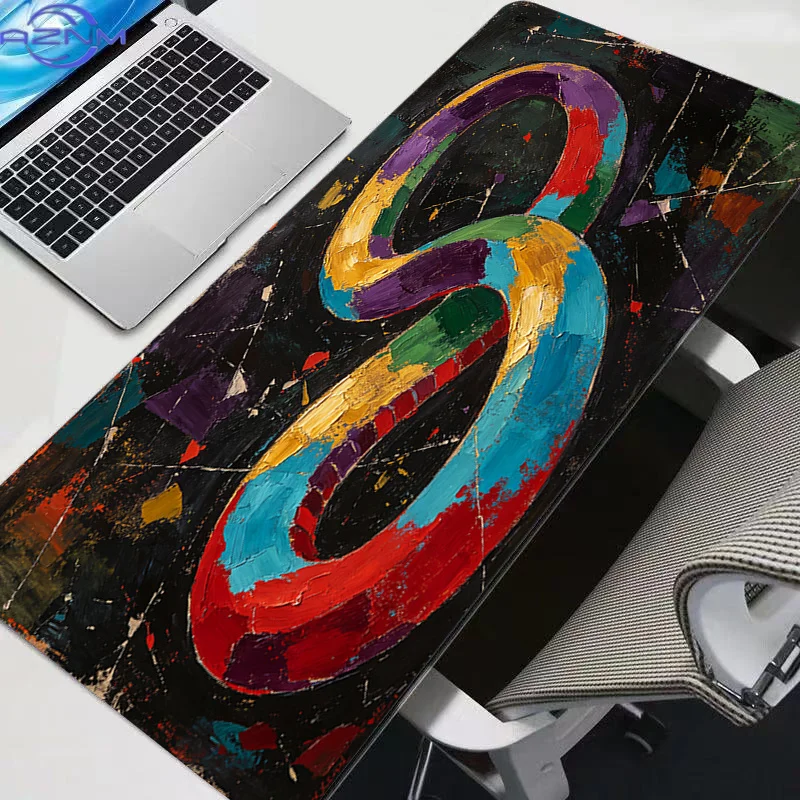 Large Anime Carpe Abstract Oil Painting Mouse Pad Gaming Desk Mat for PC Gamer Varmilo Keyboard Computer Desktop Accessories