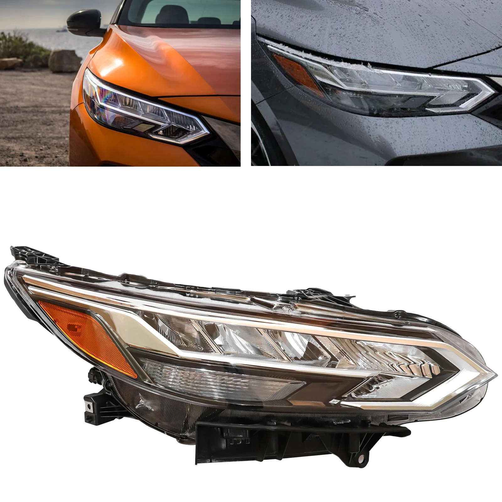 

LED Headlight Assembly Fit 2020-2021 Nissan Sentra HeadLamp (Passenger Right Side) Front Head Light Factory Direct Replacement