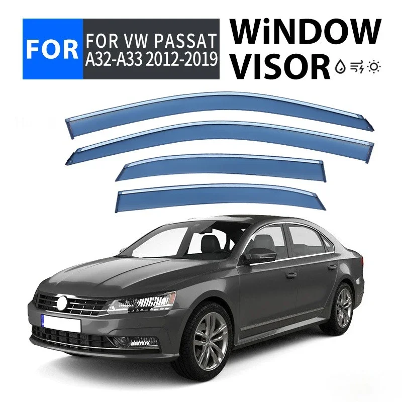 

Chrome Strips Rain Guards for Volkswagen Passat A33 2012-2019 US Window Visor Wind Deflectors Door Visor Vent Shades Ventvisor