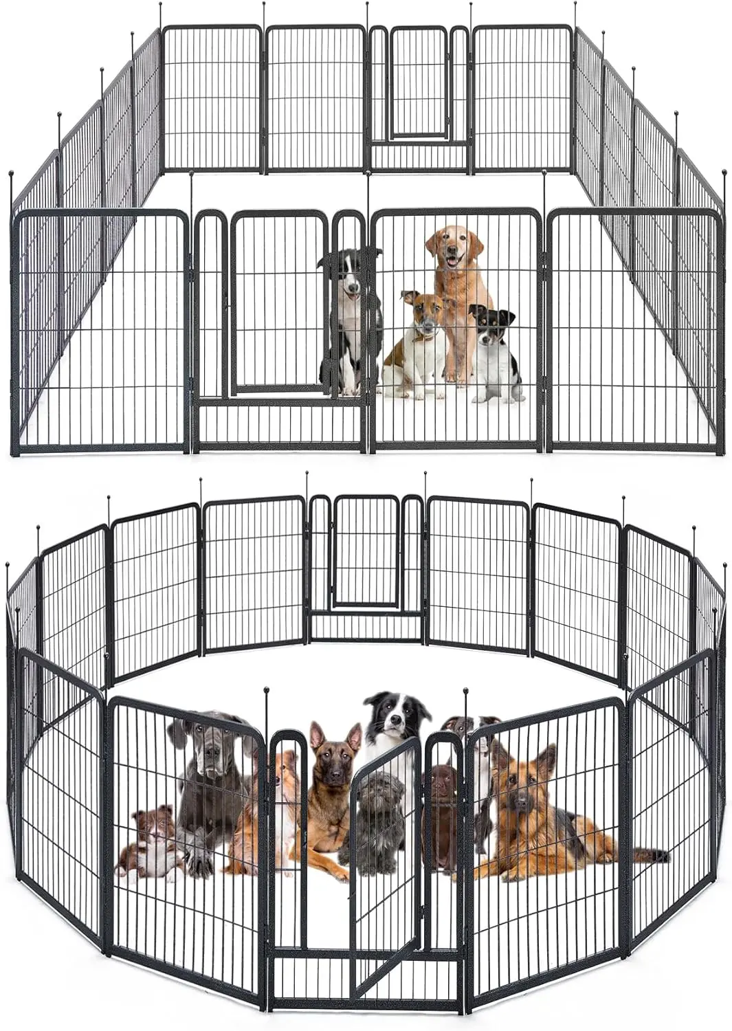 

Dog Playpen, 40" Height 16 Panels Outdoor Pet Play Pen, Big Dog Exercise Play Pen for Large/Medium/Small Dogs, Foldable Puppy