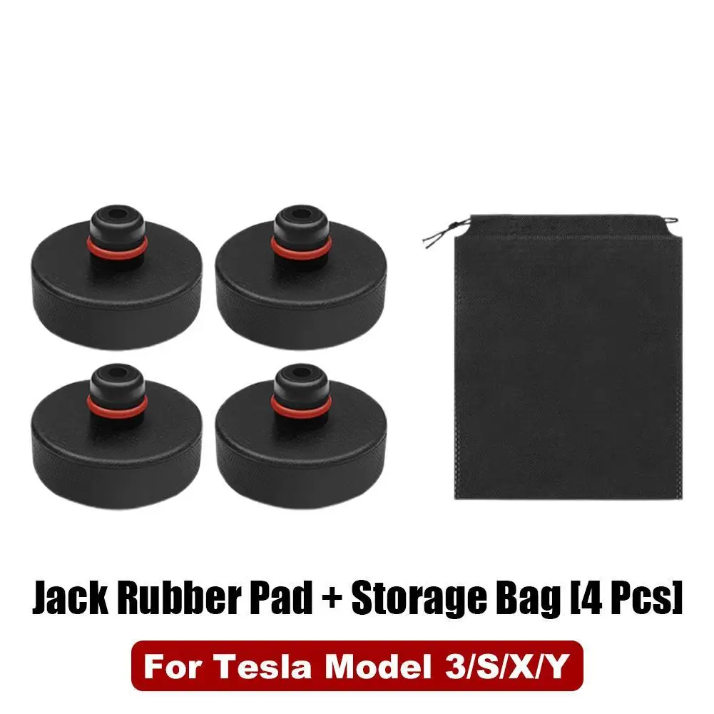 4pcs for Tesla Model X/S/3/Y 4pcs Black Rubber Jack Pad Adapters, M18X1.5 Thread, P0420/P0430 CEL Fix, Universal