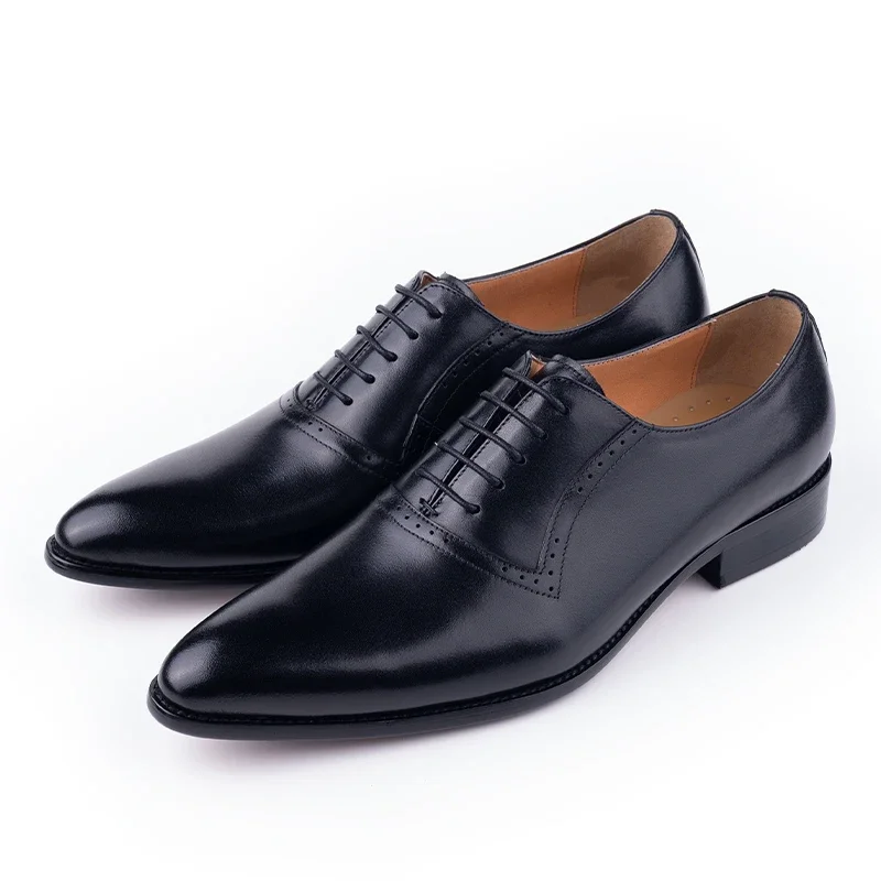 Oxford Brogue Formal Dress Fashion Men Shoes Handmade Genuine Leather Man Business Shoes Best Designer Original Leather Shoes