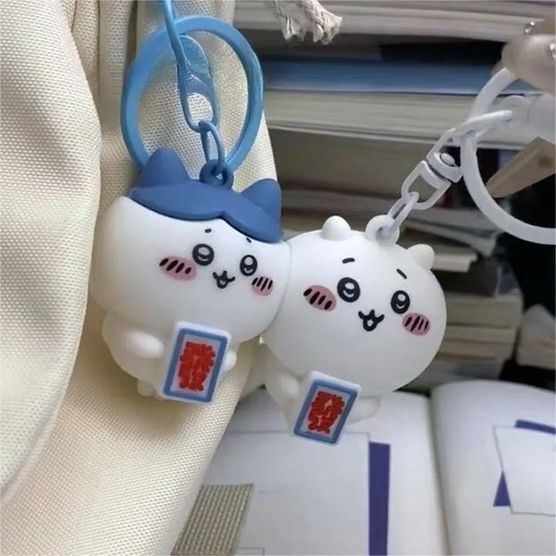 Chiikawa Hachiware Couples Magnetic Keychains Set Anime Cute Keyring Charms for Lovers Schoolbag Jewelry Pendant Gift Ornaments