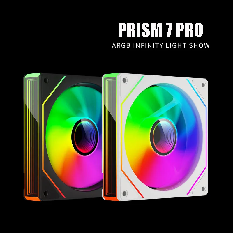 Power Train PRISM 7 PRO Computer Chassis Fan 12cm ARGB 4 Pin PWM Quiet Cooling Fan 12V Large Air Volume 56.8CFM/600-1500RPM image 4
