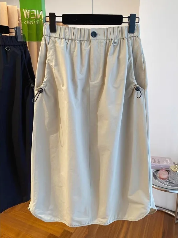 Plus Größe Arbeitskleidung A-Linie Dr Frauen Sommer Bauch Abdeckung Abnehmen Kleine Größte Casual Gerade Rohr ular f Rock