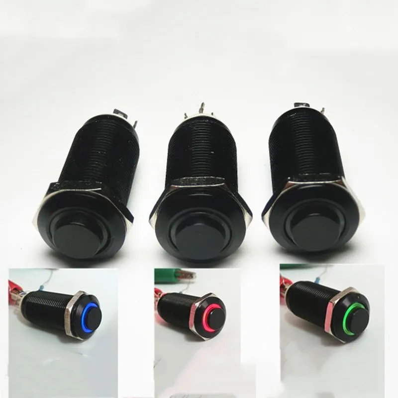 8mm Wodoodporny zatrzaskowy, wysoki, okrągły metalowy przełącznik przyciskowy ze stali nierdzewnej Światło Shine Car Horn Fix 3V 5V 12V 24V