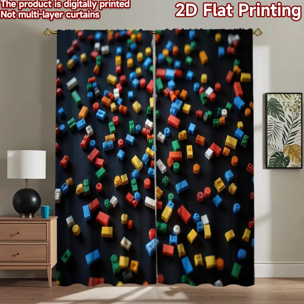 

1pc 2D flat Photography Backdrop Tapestry Colorful Building Blocks 100% Polyester Festive Backdrops Perfect for Suitable for