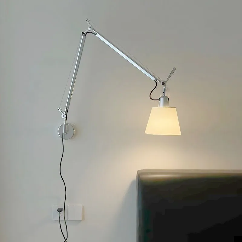 

Medieval ins Italy Nordic modern rocker arm telescopic designer living room study bedroom bedside reading wall lamp