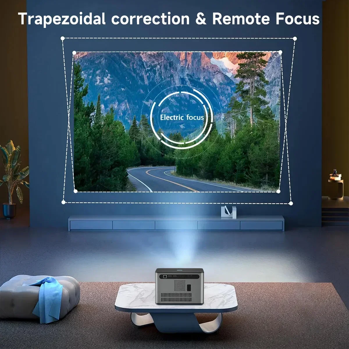 YDH-Z9 Smart 8K Laser Projector 1600Lumens Android System Voice Remote Control Auto Focus Suitable For Indoor Portable Projector