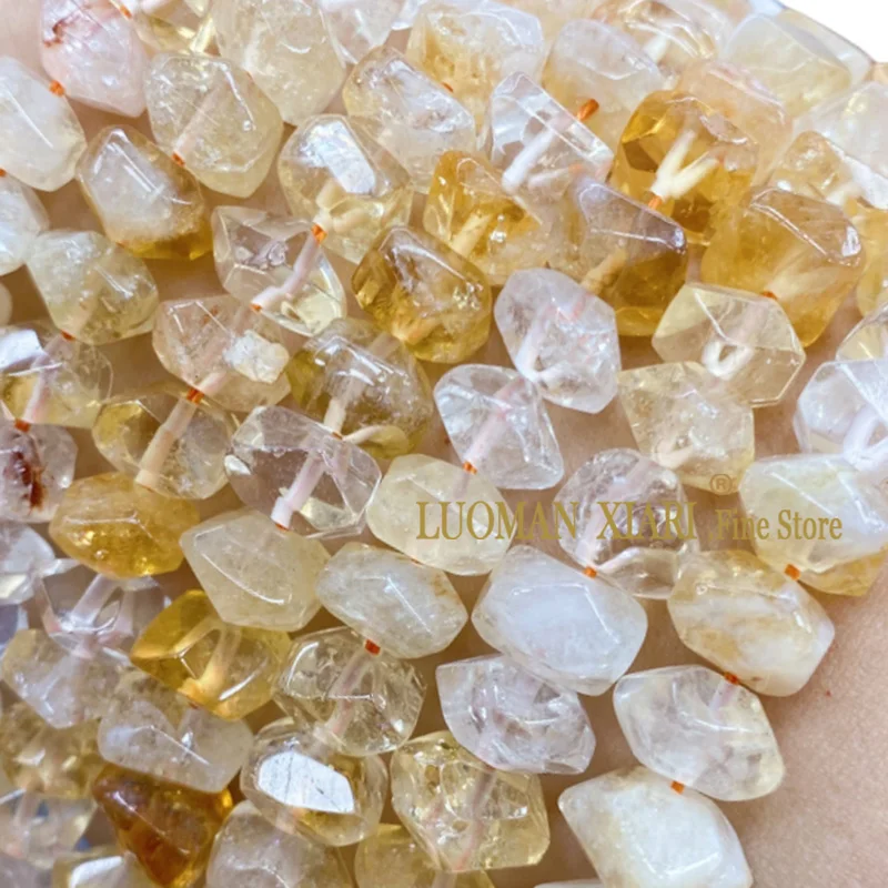 6x11MM AAA Natural Citrine Quartz Gemstone Special Cut Loose Spacer Beads for Jewelry Making DIY Bracelet Accessories 15''