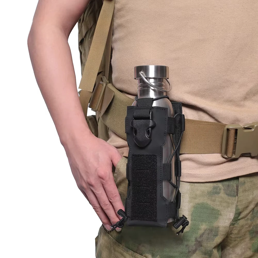 DIZETION Esportes ao ar livre molle garrafa de água bolsa rádio cantina capa coldre pacote cintura caça caminhadas viagem chaleira titular sacos
