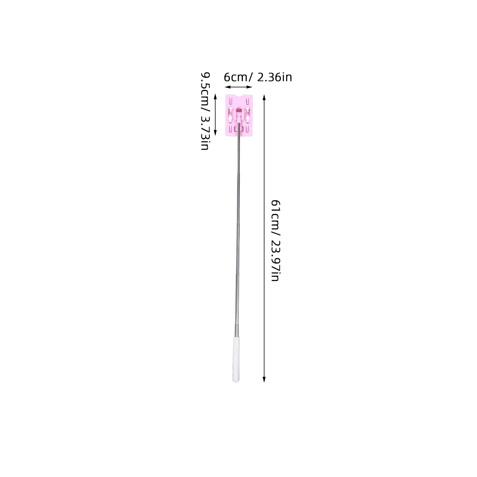2Pcs Telescopic Card Holder Stick Pink Black Stainless Steel Parking Card Reacher Grabber for Contactless Toll