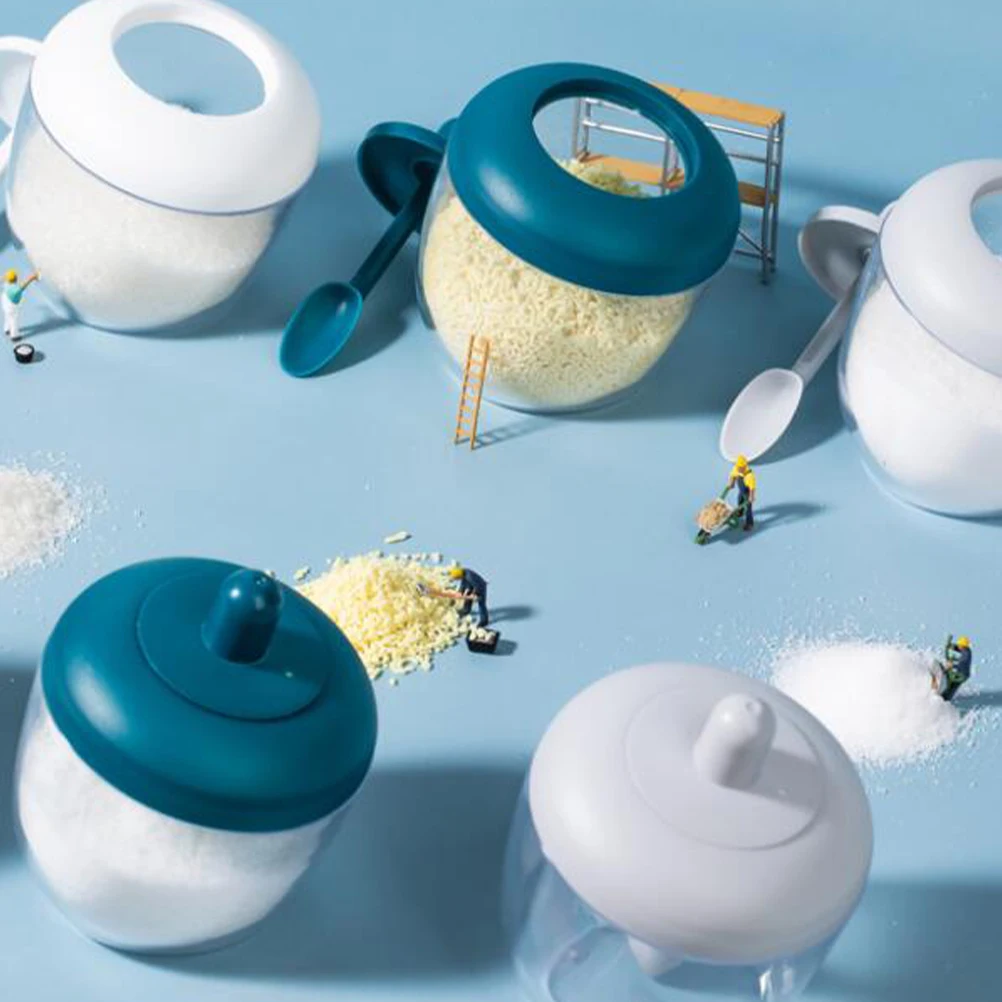 

2 шт., кухонная коробка для приправ, стеклянный контейнер для соли, банка для хранения специй, держатель для масляного уксуса для дома, ресторана, приготовления пищи, синий