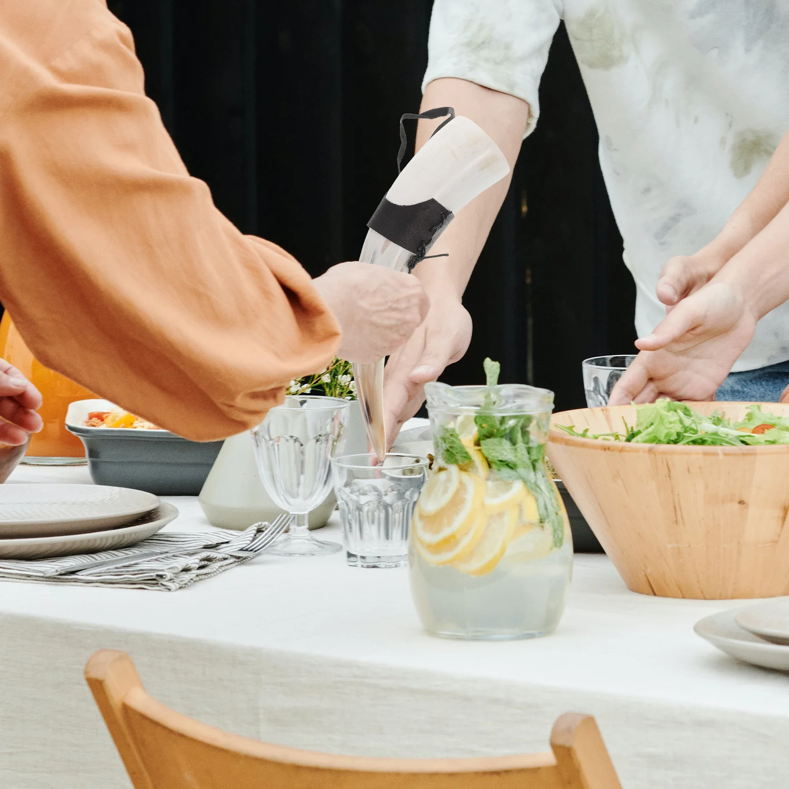 Zestaw kubków z rogiem Kubek wikingów Rogi do picia naczyń Zwierzęta Ręcznie robione do dekoracji kawy