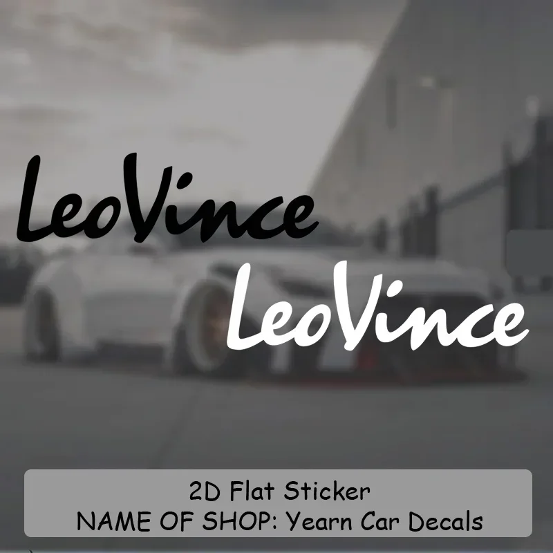 Autocollant en vinyle avec Logo Leovince, texte noir et blanc, autocollant étanche pour décoration d'échappement de moto, 1 pièce