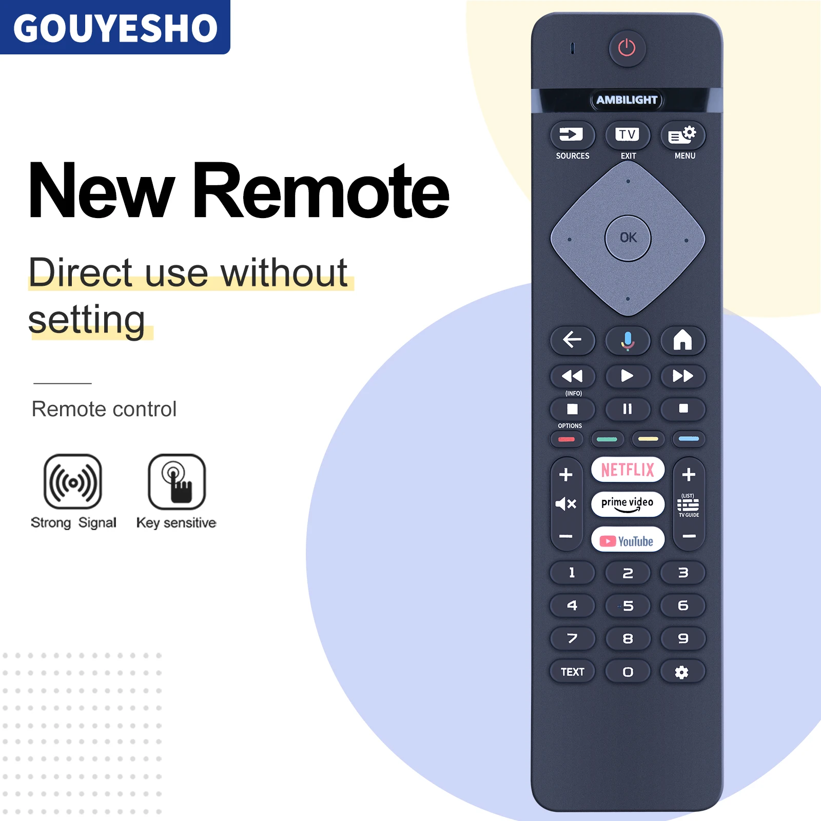 New 398GM10BEPHN0059HT YKF463-BT13 Voice Remote Control For Philips TV Netflix