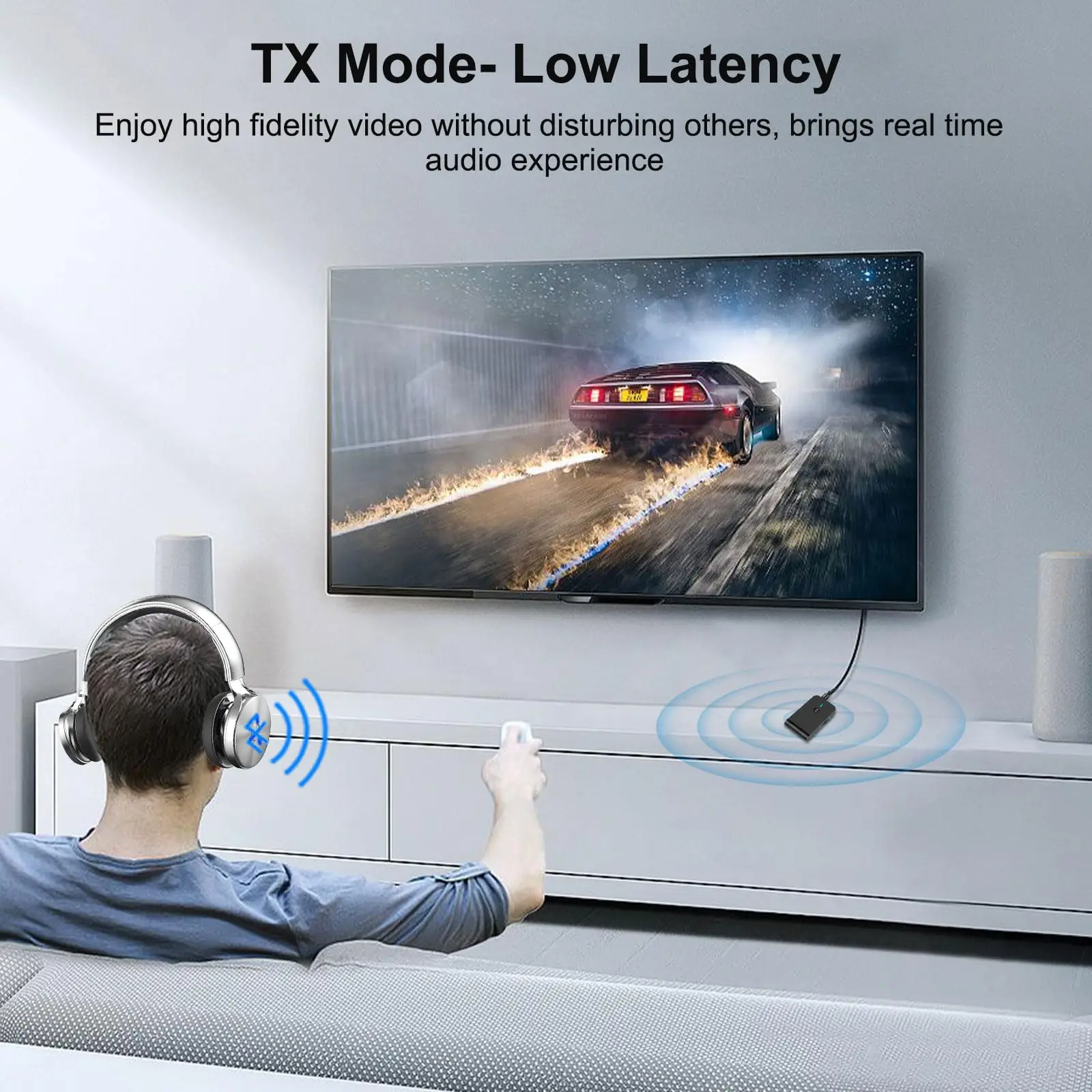 Hannord 2 in 1 Bluetooth 5.0 トランスミッター レシーバー 3.5mm Bluetooth アダプター 車載 TV PC スピーカー ヘッドホン用 3.5mm Aux ジャック付き