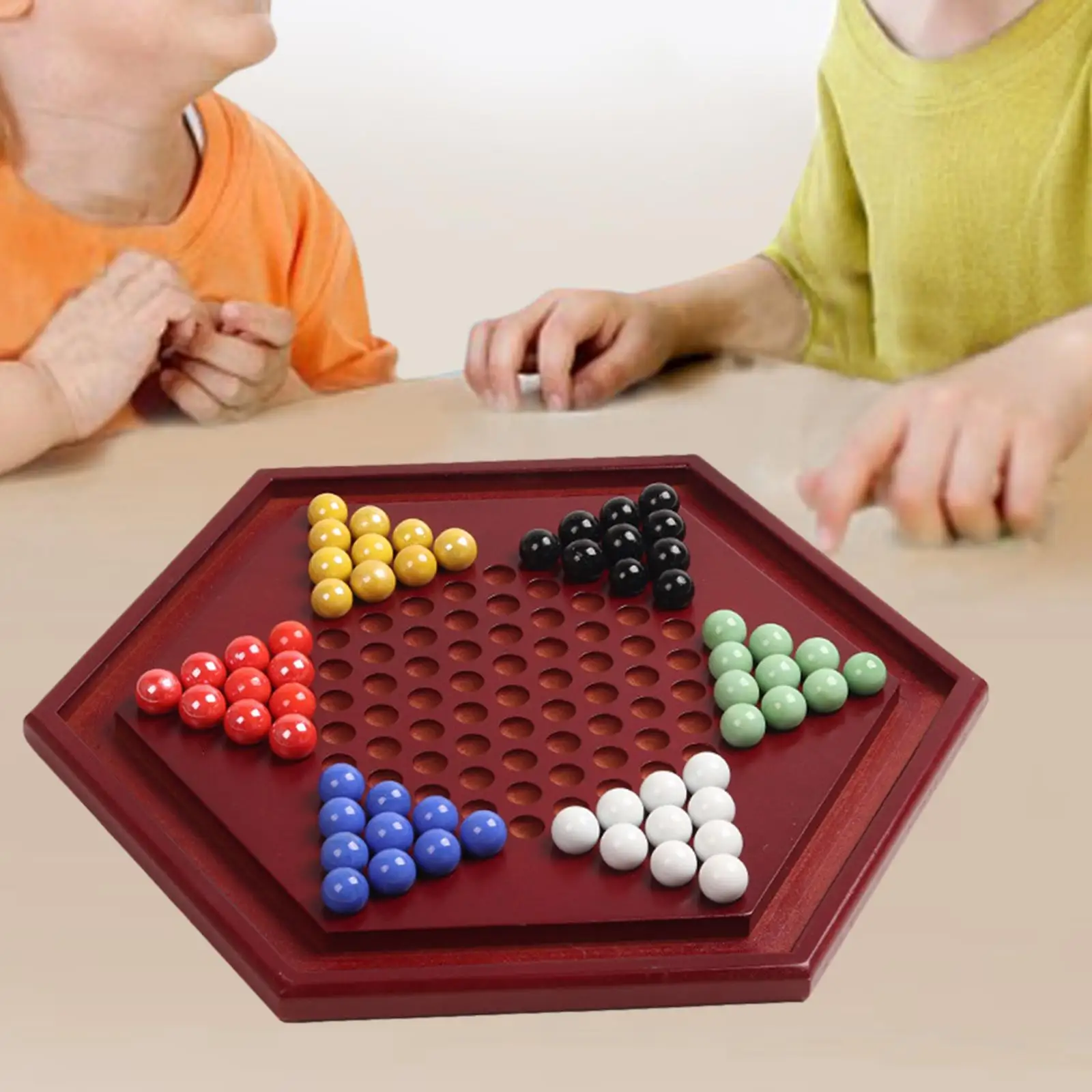 Chinese Checkers Children Gifts Parties Christmas Present for Ages 6+ Collections Multiplayer 13.78 Inches Board with 60 Marbles