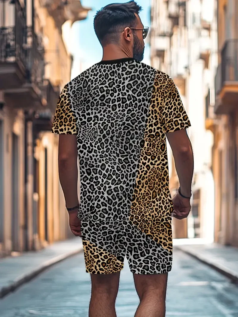  fashion 2025 Summer chic Men's casual sports suit Hip hop street style outdoor activity 3D printed T-shirt shorts set 