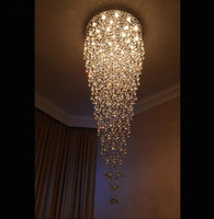 Modern Foyer Crystal Chandelier For Staircase Lobby Hall Luxury Cristal Hanging Lamp Home Decoration Ceiling Lighting Fixture