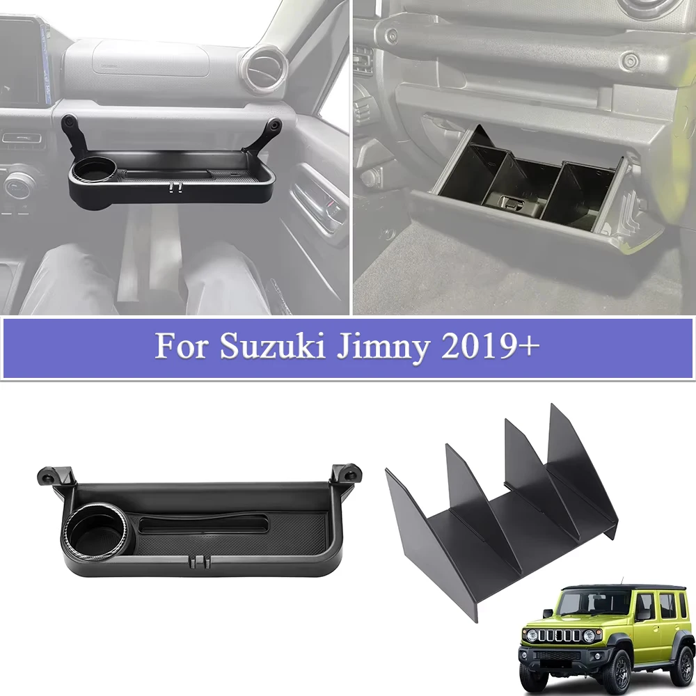

Front Passenger Handle Storage Organizer Tray Cup Holder Glove Box Divider for Suzuki Jimny JB64 2019-2025 Interior Accessories