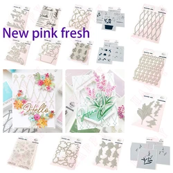 Die Stamps Stencil Set Metal Cutting Dies Frame Hot Foil Pink Fresh Flower Die DIY Scrapbooking Card Paper Handmade Mold Holiday