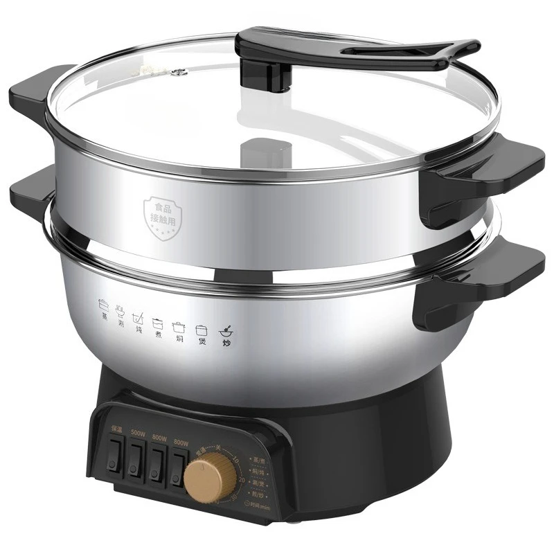 

Electric steamer, multi-function, electric heating electric cooking pot, stir-fry steamer
