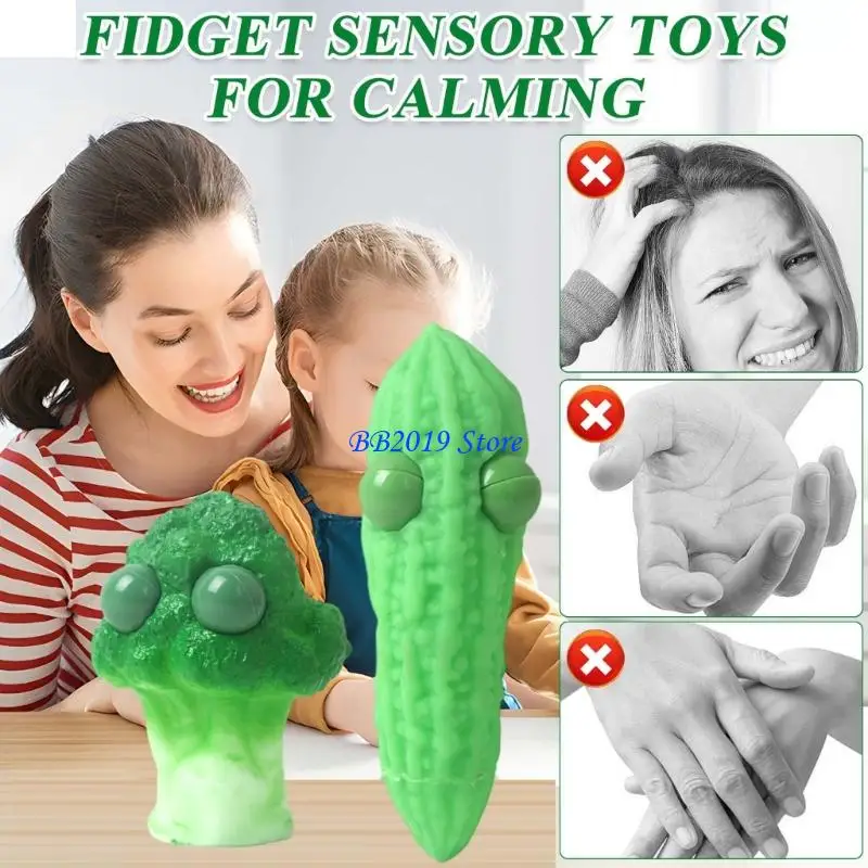 Q0KB Eye Poping Gemüse Stressbällchen Sensorische Squeeze Prise Toy für Kinder Erwachsene