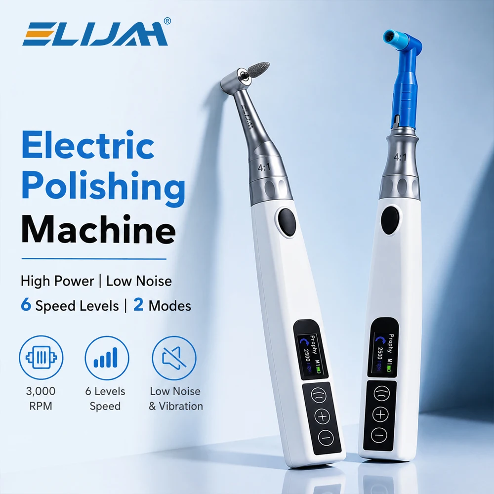 ELIJAH Kabelloses Elektrisches Poliergerät-Set für Zahnmedizin, 2 Modi, Max. 3000 U/min, 4:1 Winkelstück, Prophylaxe-Handstück, Zahnärztliche Instrumente