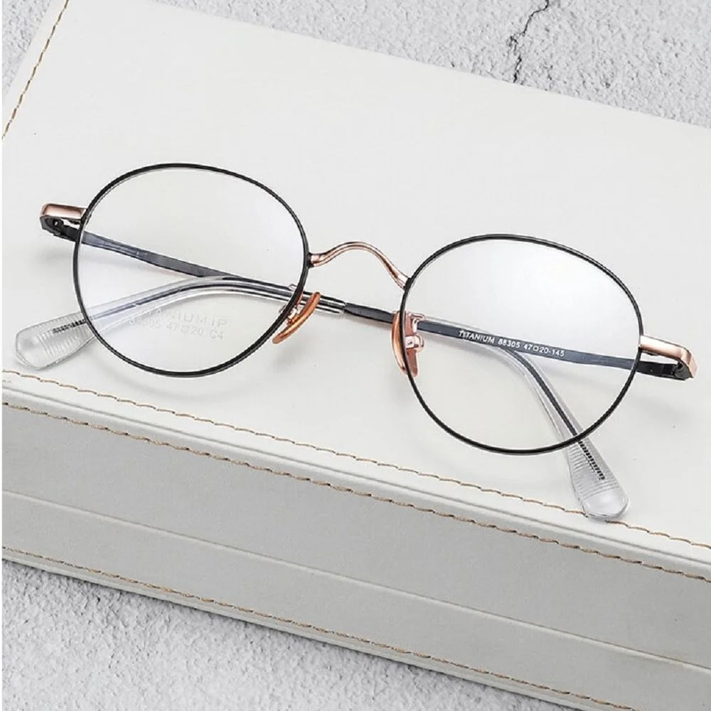 

High quality ultra light pure titanium glasses retro art small frame glasses wholesale eyeglass