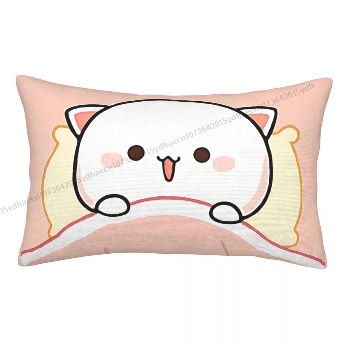 Get Ready To Sleep Hug Pillowcase Peach and Goma Mochi Cat Backpack Cojines Bedroom Printed Office Pillow Covers Decorative