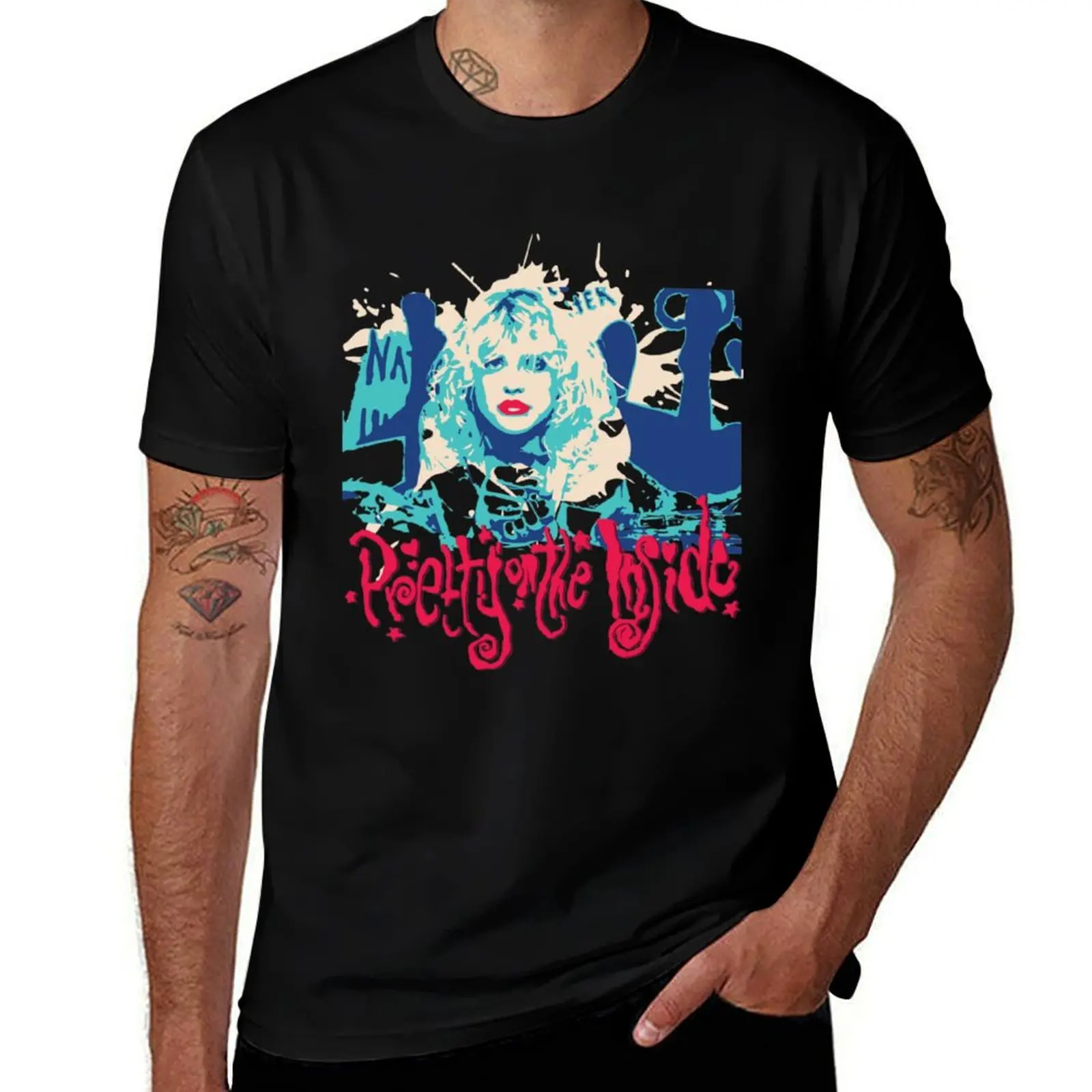 

Hole Courtney Love Pretty on the Inside 90s Punk Rock Art Cover Album T-Shirt clothes compression shirt men