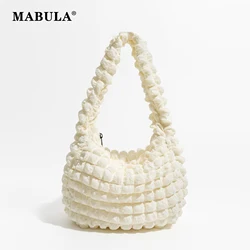 MABULA bolso Hobo de tela acolchada, bolsa plisada ligera, bolso de hombro portátil grande, bolso de viaje para comestibles