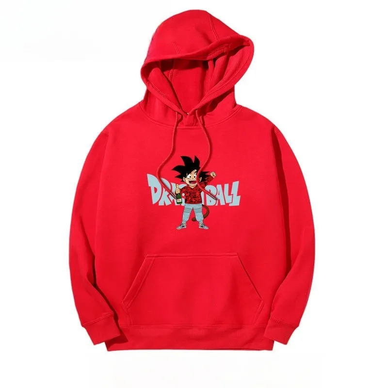 لعبة دراغون بول 2025 جديد حار هوديي الرجال الأبيض القطن جوكو شخصية قميص أحمر السراويل الزرقاء عقد الشراب المتجر الرئيسي المتضخم #3