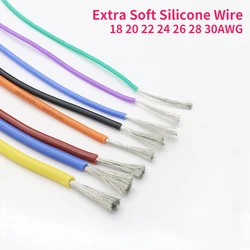 1M/5M Extra Soft Silicone Wire High Temperature Cable 18 20 22 24 26 28 30AWG