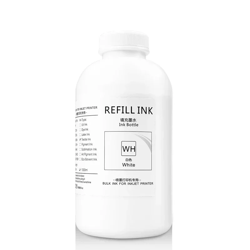 1000ML DTG Ink Textile InK Garment Ink DX5 DX6 DX7 TX800 5113 4720 I3200 Printhead For Epson L800 1390 R1900 R2000 F2000 F2100