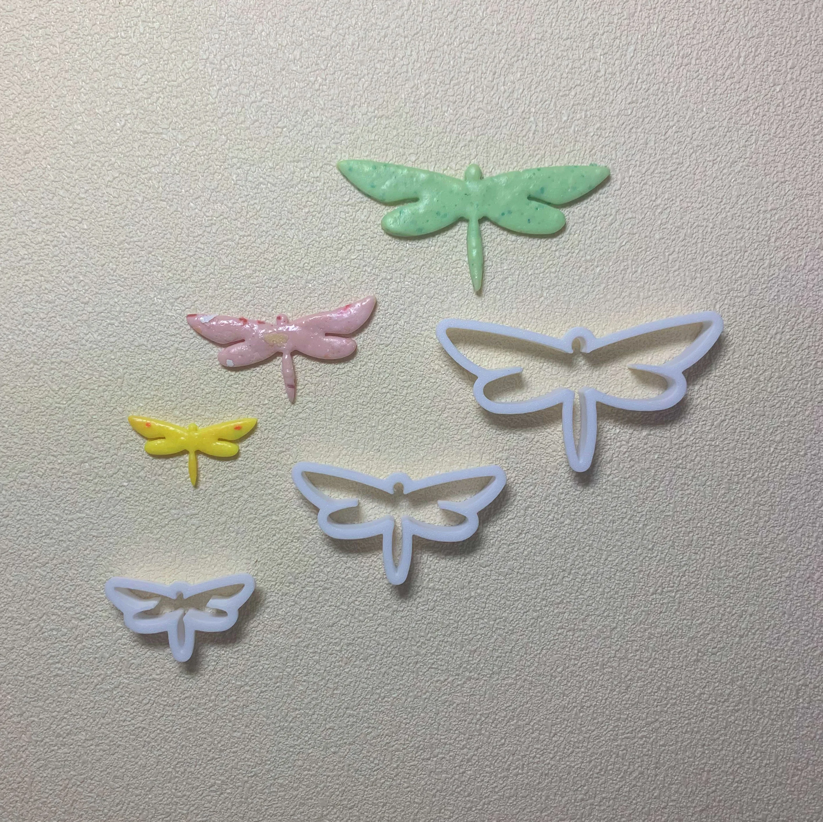 3 Sizes Dragonfly Shape Polymer Clay Molds Clay Cutters For DIY Earrings Jewelry Brooch Refrigerator Sticker Making