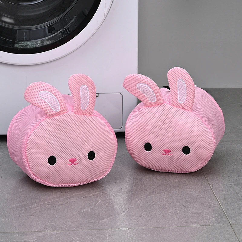 Cute Rabbit Laundry Bag Anti-Deformation Mesh Washing Pouch For Bras, Underwear, Lingerie Machine-wash Special Home Travel Use