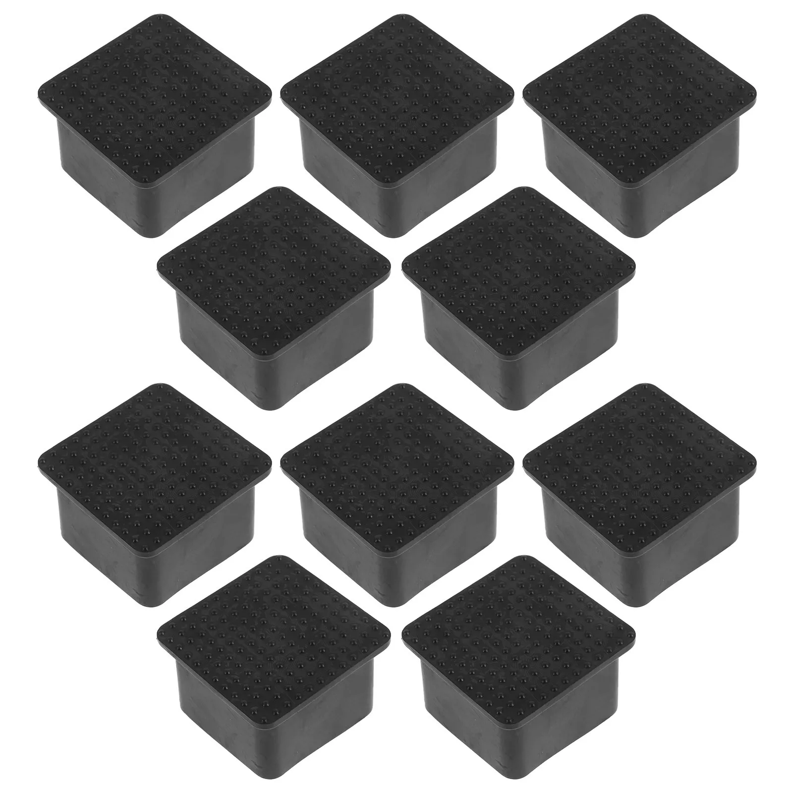 

10Pcs Square Pipe End Caps PVC Soft Rubber Chair Leg Covers Anti-Slip Protectors for Furniture Tables Shelves Chair Leg Covers