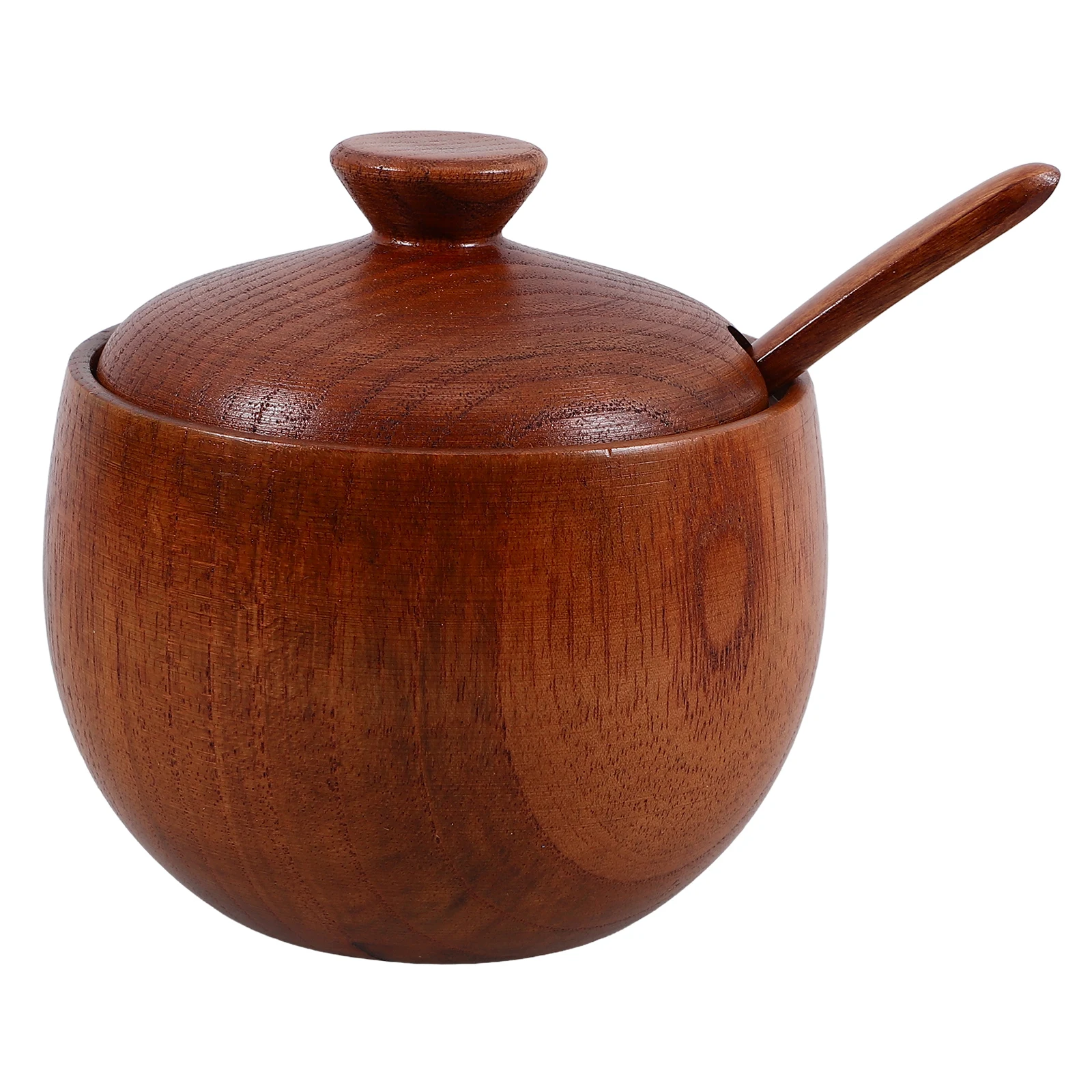 

Wooden Spice Jar Seasoning Canister Salt Sugar Storage Pot Spoon Kitchen Condiment Container Tea Coffee Porcelain Multi-function