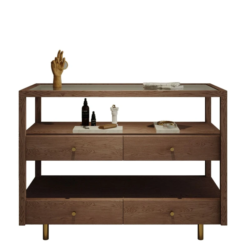

Shoes, bags, scarves, jewelry, mobile solid wood cabinet, retro shopping mall jade jewelry