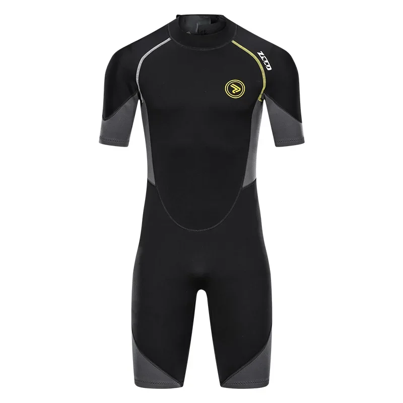 1.5mm Neoprene Wetsuit Men Short Sleeve Scuba Diving Suit Snorkeling Spearfishing Swimsuit Surfing Sunproof One Piece