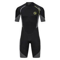 1.5mm Neoprene Wetsuit Men Short Sleeve Scuba Diving Suit Snorkeling Spearfishing Swimsuit Surfing Sunproof One Piece