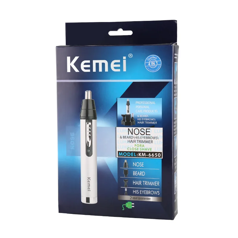 KEMEI New 4 In 1 Fashion Rechargeable Nose Hair Equipment Beard Ear Eyebrows Razor Electric Facial Care Razor Men KM-6650