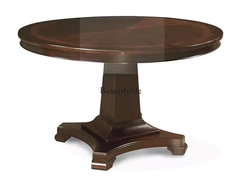 X4 Imported European luxury retro round dining table American oak